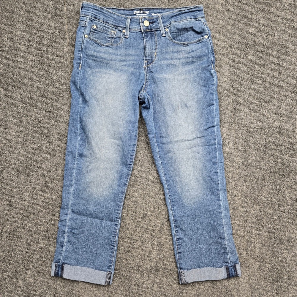 Signature by Levi Strauss Modern Capri Jeans Blue Medium Wash Womens Size 6 W28